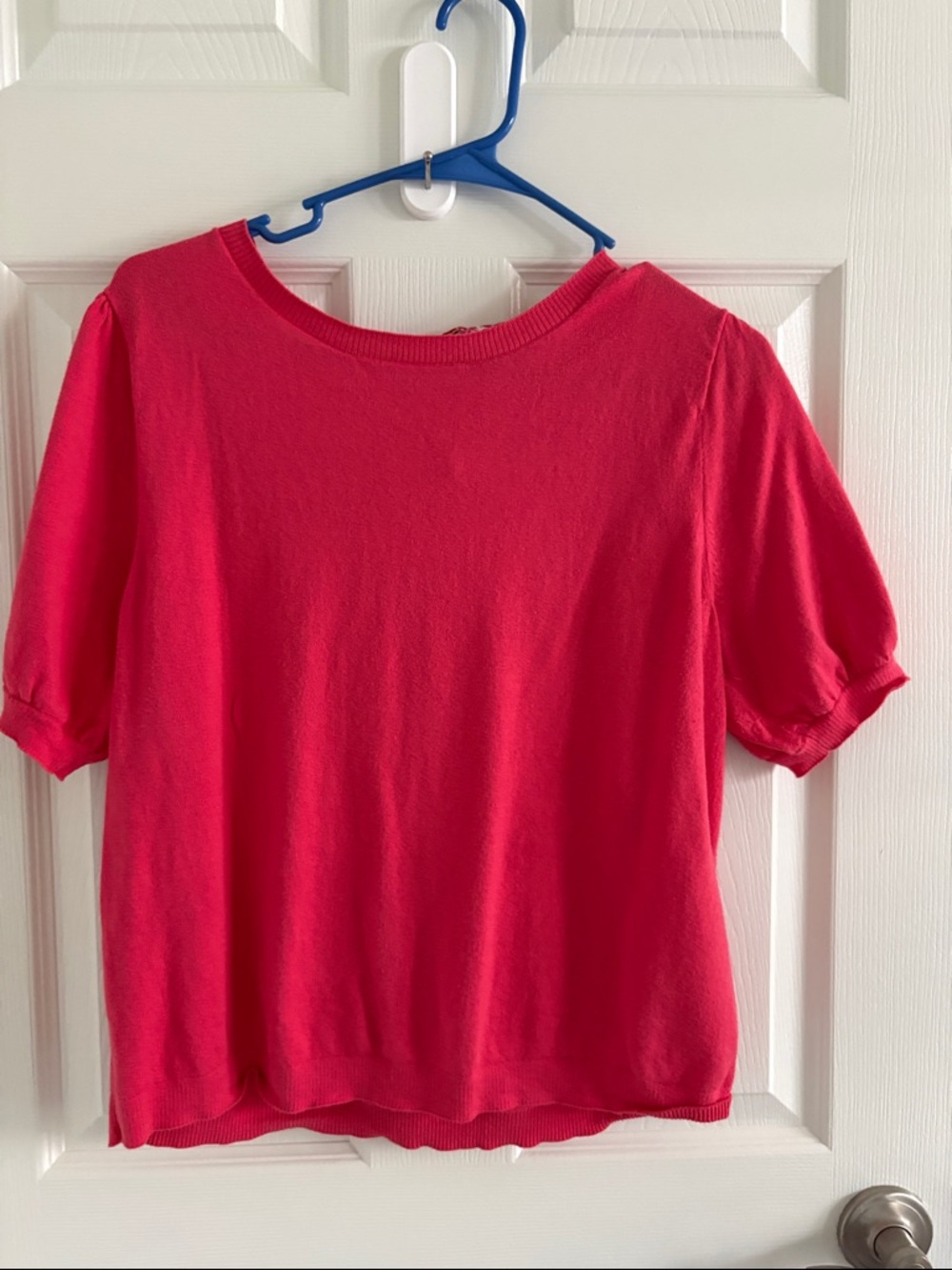 J Crew Factory coral top with bow back- large